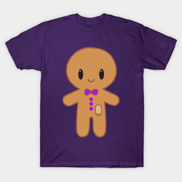 Gingerbread man with Ostomy (Purple) T-Shirt by CaitlynConnor